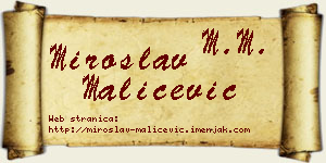 Miroslav Maličević vizit kartica